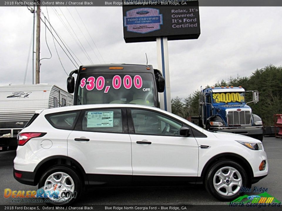 2018 Ford Escape S Oxford White / Charcoal Black Photo #6