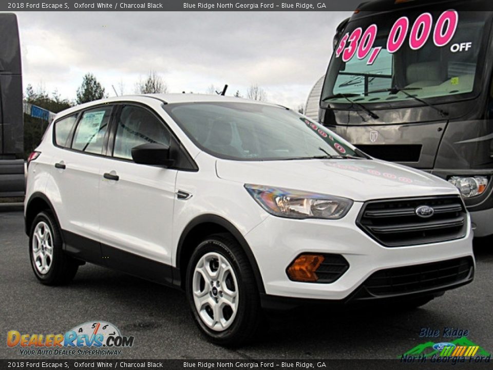 2018 Ford Escape S Oxford White / Charcoal Black Photo #7
