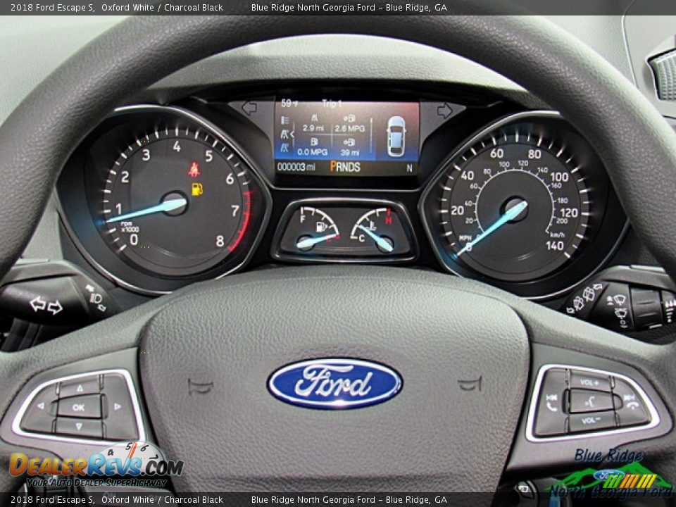 2018 Ford Escape S Oxford White / Charcoal Black Photo #15