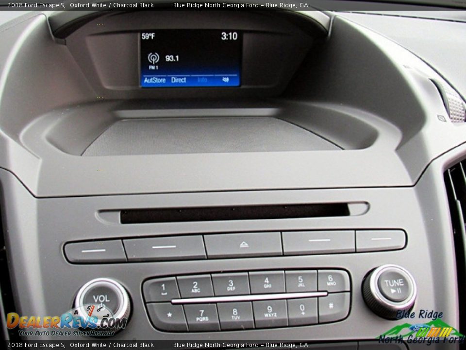 2018 Ford Escape S Oxford White / Charcoal Black Photo #17