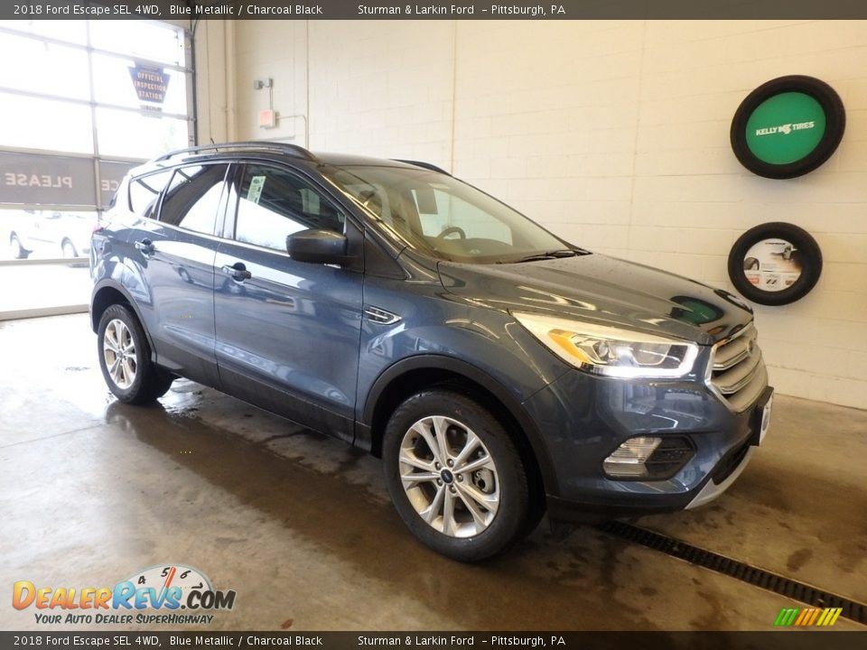 2018 Ford Escape SEL 4WD Blue Metallic / Charcoal Black Photo #1