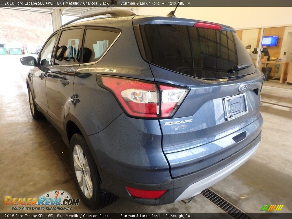 2018 Ford Escape SEL 4WD Blue Metallic / Charcoal Black Photo #3