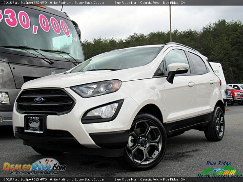 2018 Ford EcoSport SES 4WD White Platinum / Ebony Black/Copper Photo #1