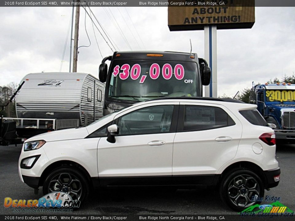 2018 Ford EcoSport SES 4WD White Platinum / Ebony Black/Copper Photo #2