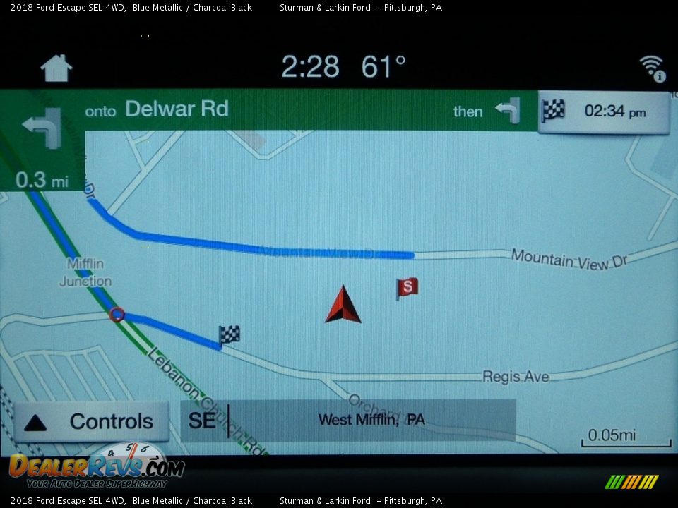 2018 Ford Escape SEL 4WD Blue Metallic / Charcoal Black Photo #12