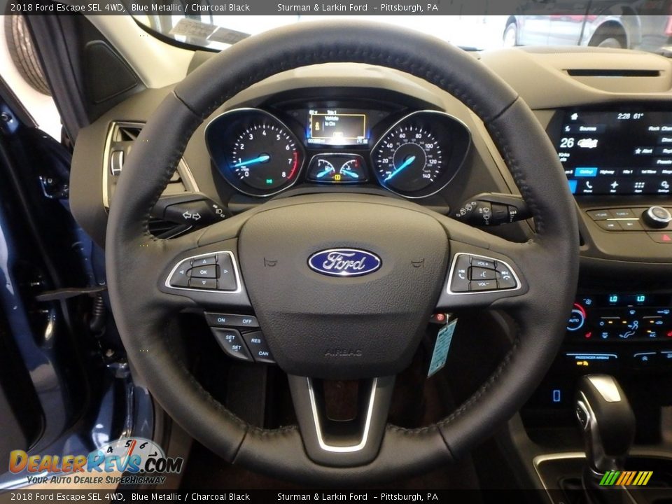 2018 Ford Escape SEL 4WD Blue Metallic / Charcoal Black Photo #15