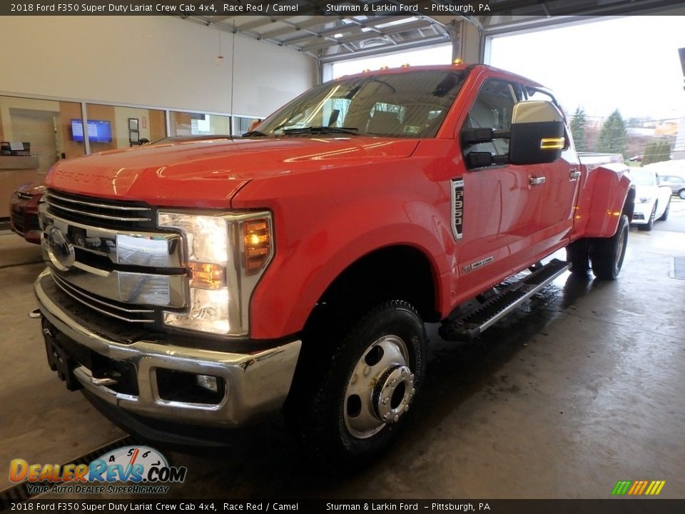 2018 Ford F350 Super Duty Lariat Crew Cab 4x4 Race Red / Camel Photo #4