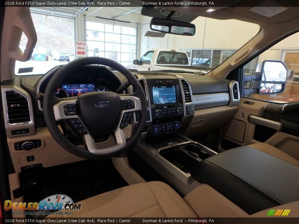 2018 Ford F350 Super Duty Lariat Crew Cab 4x4 Race Red / Camel Photo #8