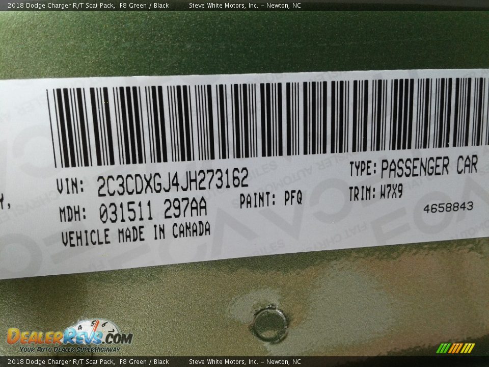 2018 Dodge Charger R/T Scat Pack F8 Green / Black Photo #35