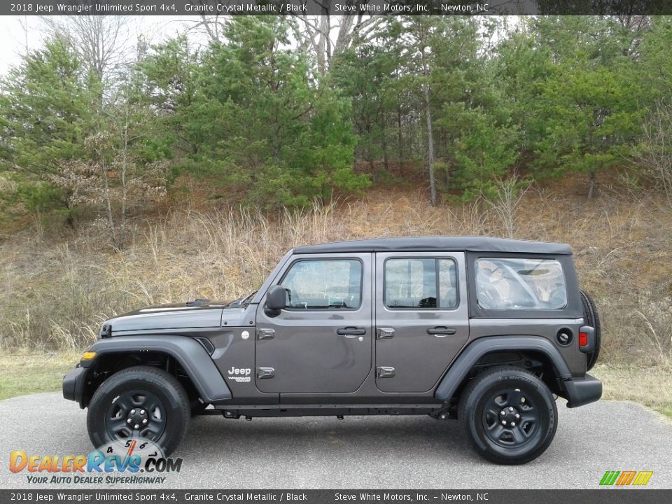 2018 Jeep Wrangler Unlimited Sport 4x4 Granite Crystal Metallic / Black Photo #1