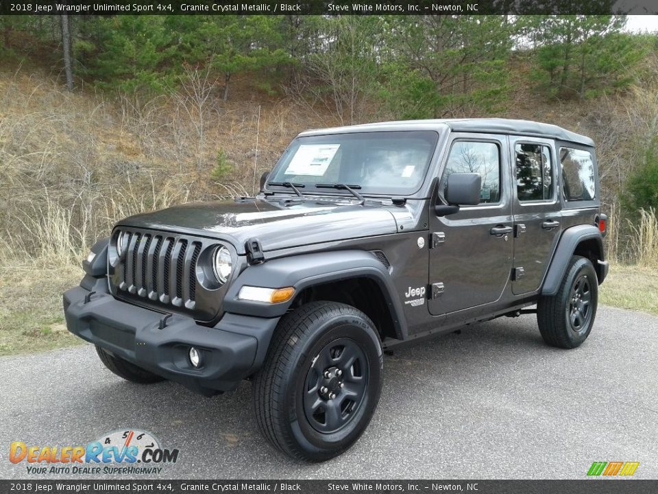 2018 Jeep Wrangler Unlimited Sport 4x4 Granite Crystal Metallic / Black Photo #2