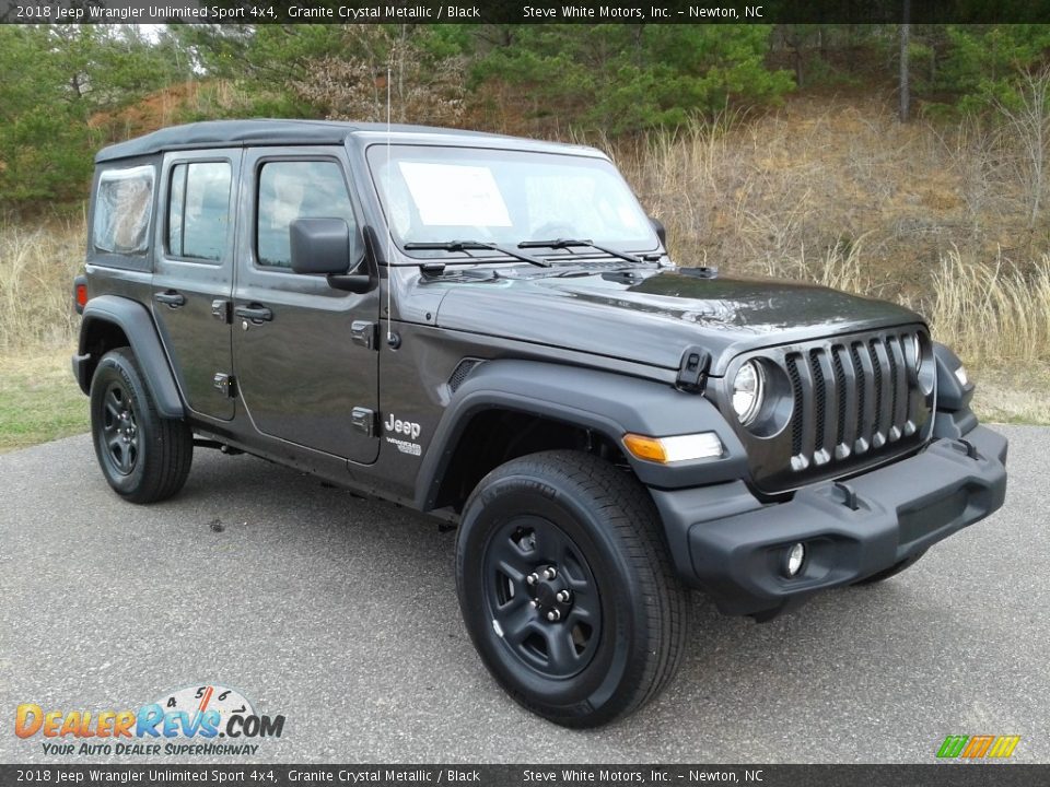 2018 Jeep Wrangler Unlimited Sport 4x4 Granite Crystal Metallic / Black Photo #4
