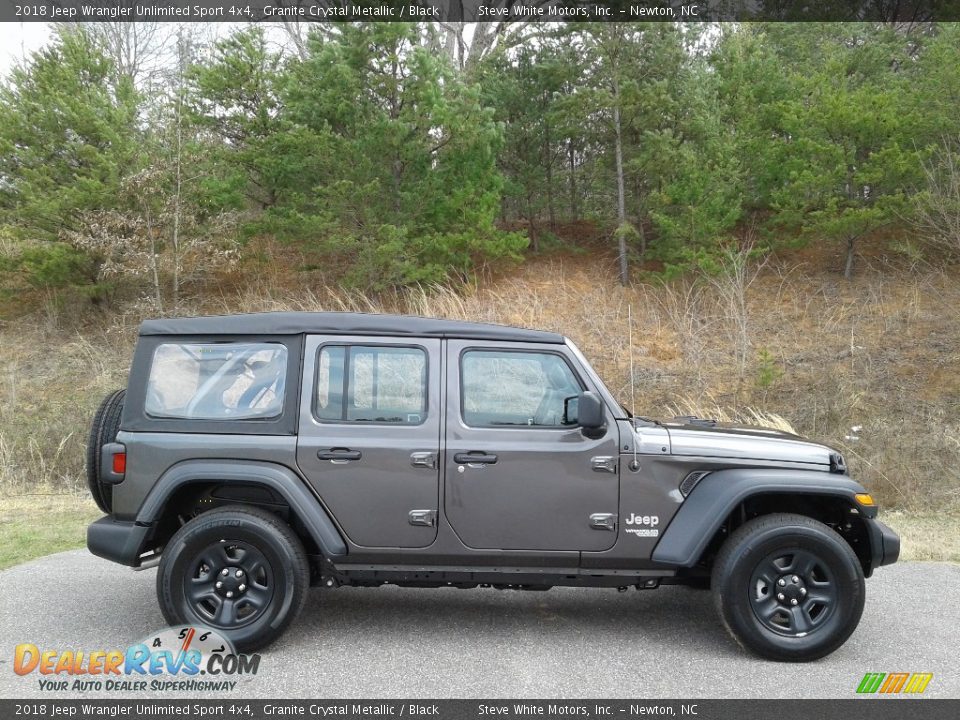 2018 Jeep Wrangler Unlimited Sport 4x4 Granite Crystal Metallic / Black Photo #5