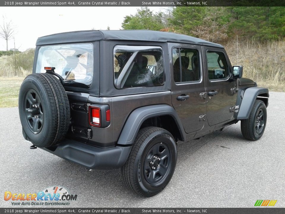 2018 Jeep Wrangler Unlimited Sport 4x4 Granite Crystal Metallic / Black Photo #6