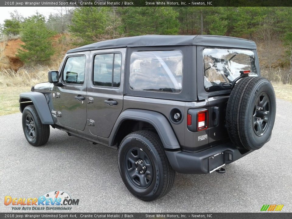 2018 Jeep Wrangler Unlimited Sport 4x4 Granite Crystal Metallic / Black Photo #8