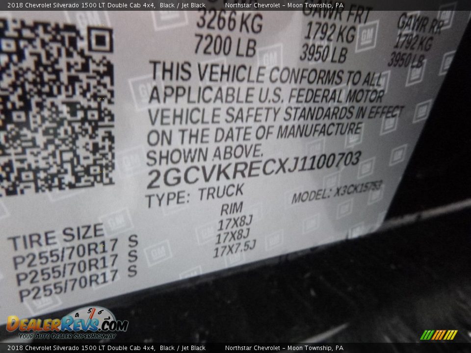 2018 Chevrolet Silverado 1500 LT Double Cab 4x4 Black / Jet Black Photo #16