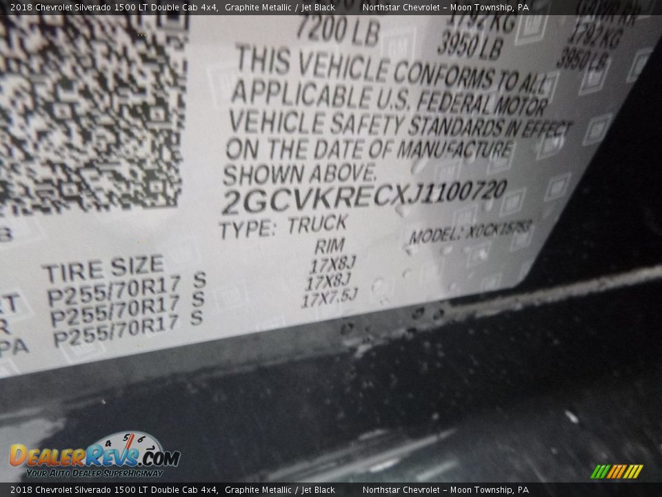 2018 Chevrolet Silverado 1500 LT Double Cab 4x4 Graphite Metallic / Jet Black Photo #18