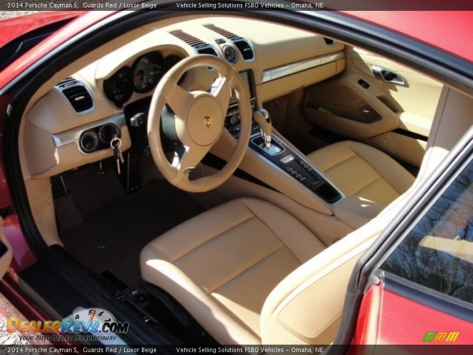 2014 Porsche Cayman S Guards Red / Luxor Beige Photo #4