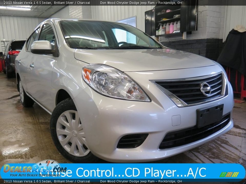 2013 Nissan Versa 1.6 S Sedan Brilliant Silver / Charcoal Photo #1