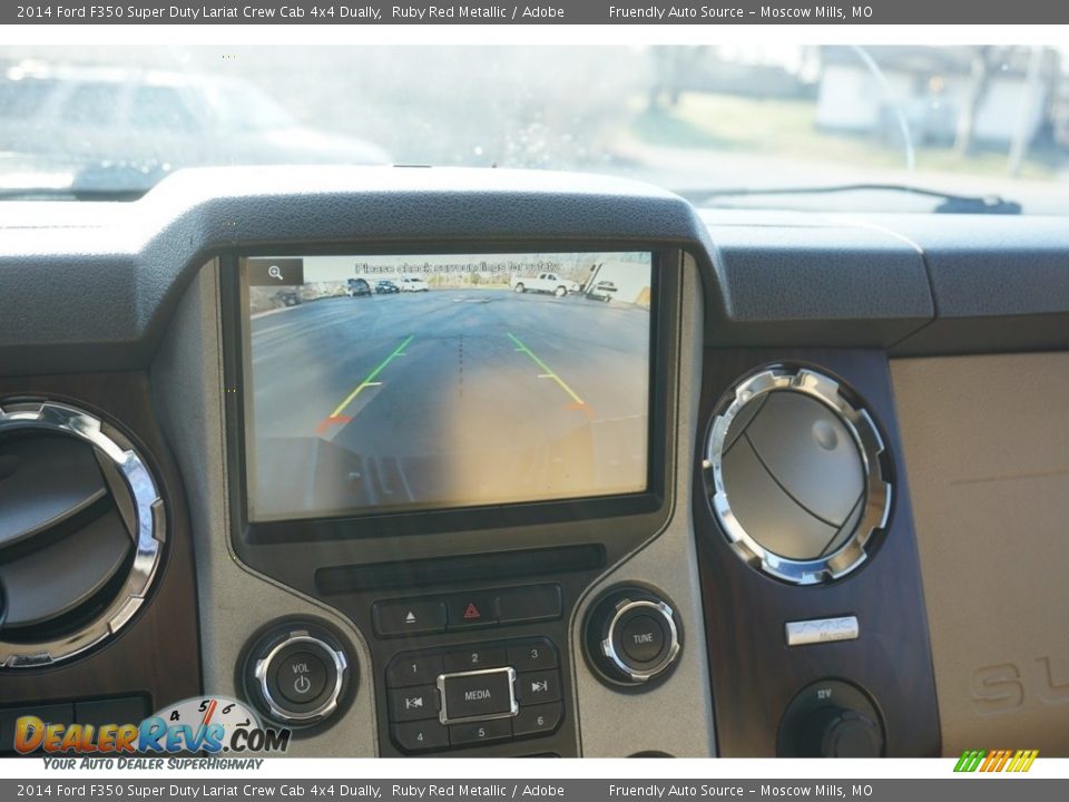 2014 Ford F350 Super Duty Lariat Crew Cab 4x4 Dually Ruby Red Metallic / Adobe Photo #4