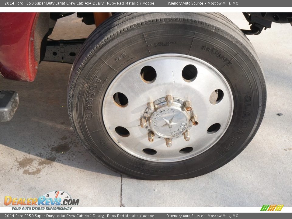 2014 Ford F350 Super Duty Lariat Crew Cab 4x4 Dually Ruby Red Metallic / Adobe Photo #5