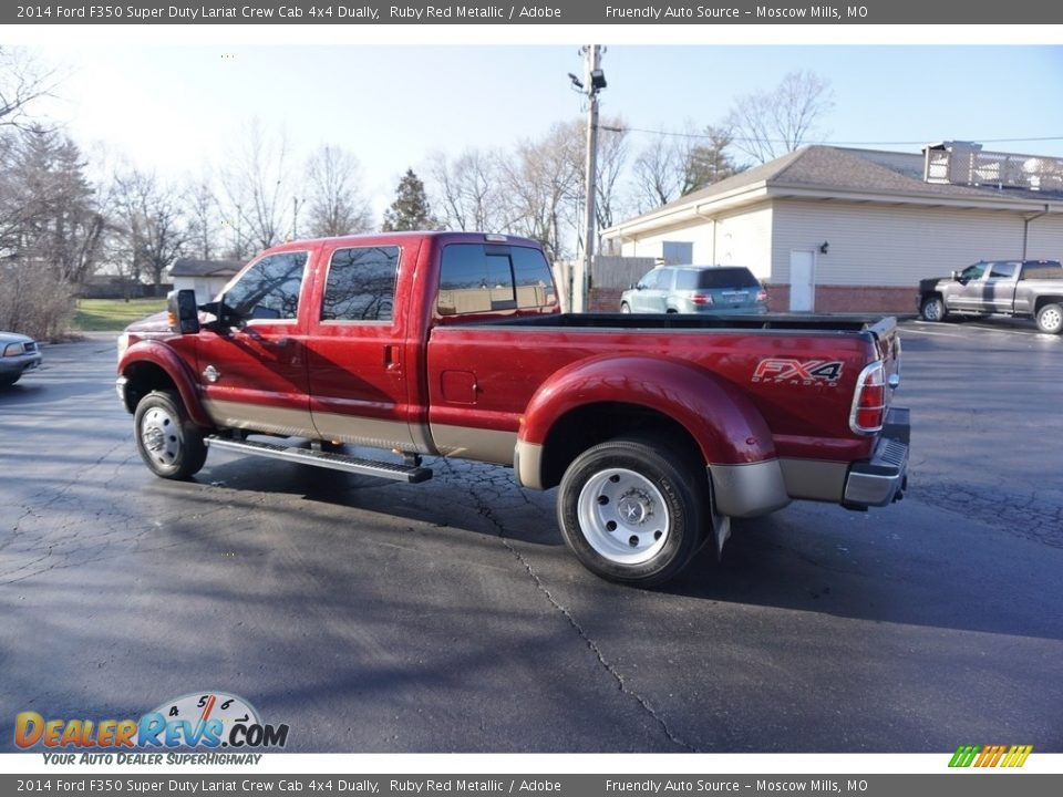 2014 Ford F350 Super Duty Lariat Crew Cab 4x4 Dually Ruby Red Metallic / Adobe Photo #6
