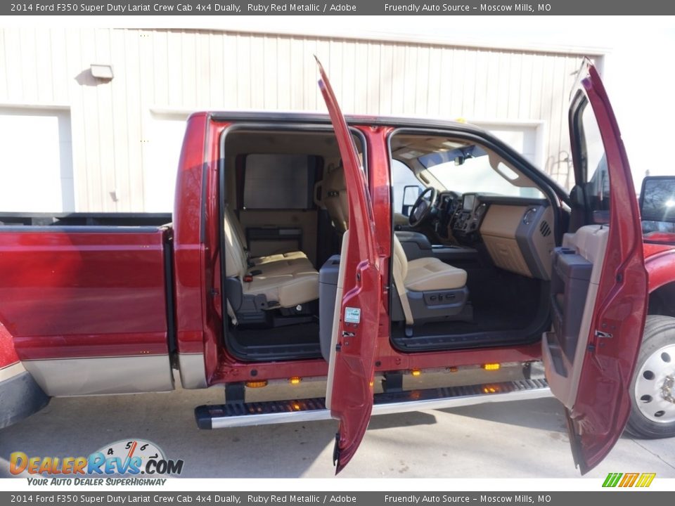 2014 Ford F350 Super Duty Lariat Crew Cab 4x4 Dually Ruby Red Metallic / Adobe Photo #8
