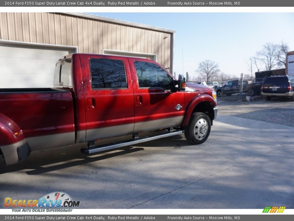 2014 Ford F350 Super Duty Lariat Crew Cab 4x4 Dually Ruby Red Metallic / Adobe Photo #9