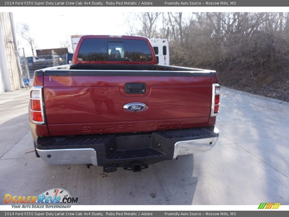 2014 Ford F350 Super Duty Lariat Crew Cab 4x4 Dually Ruby Red Metallic / Adobe Photo #11