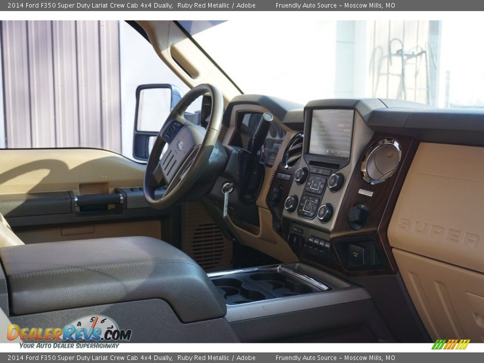2014 Ford F350 Super Duty Lariat Crew Cab 4x4 Dually Ruby Red Metallic / Adobe Photo #13