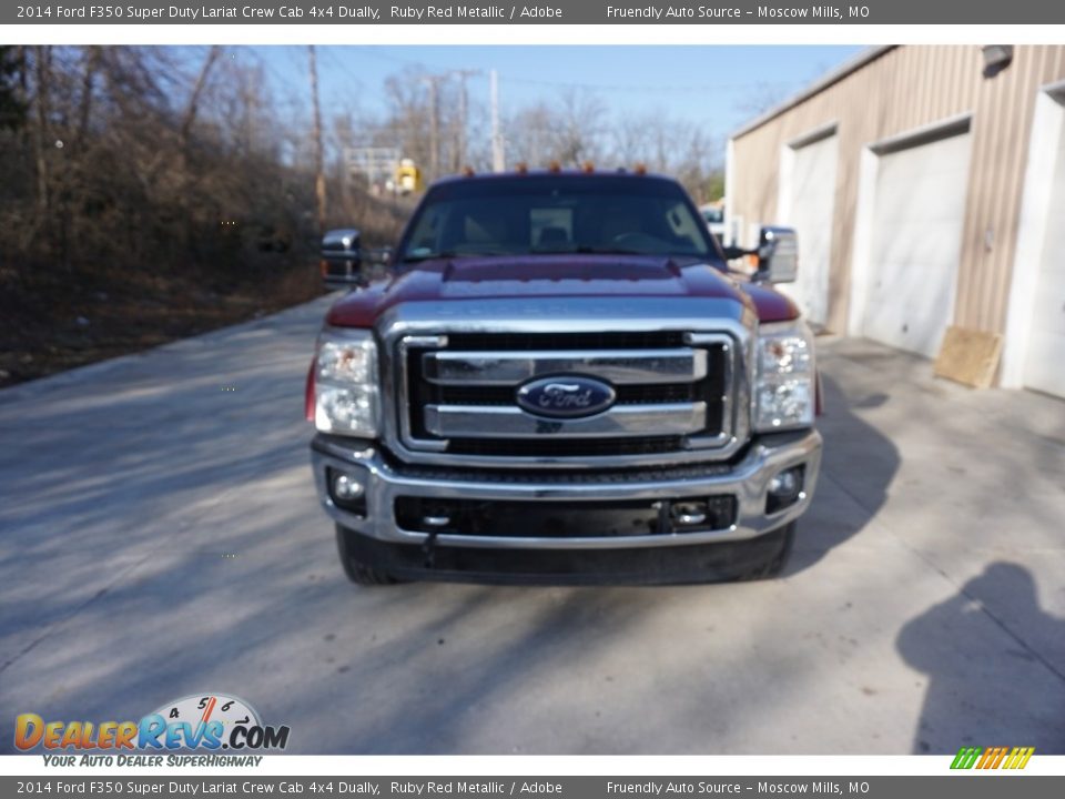 2014 Ford F350 Super Duty Lariat Crew Cab 4x4 Dually Ruby Red Metallic / Adobe Photo #14