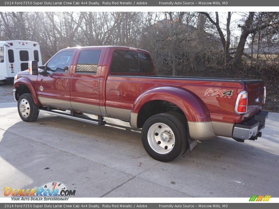2014 Ford F350 Super Duty Lariat Crew Cab 4x4 Dually Ruby Red Metallic / Adobe Photo #17