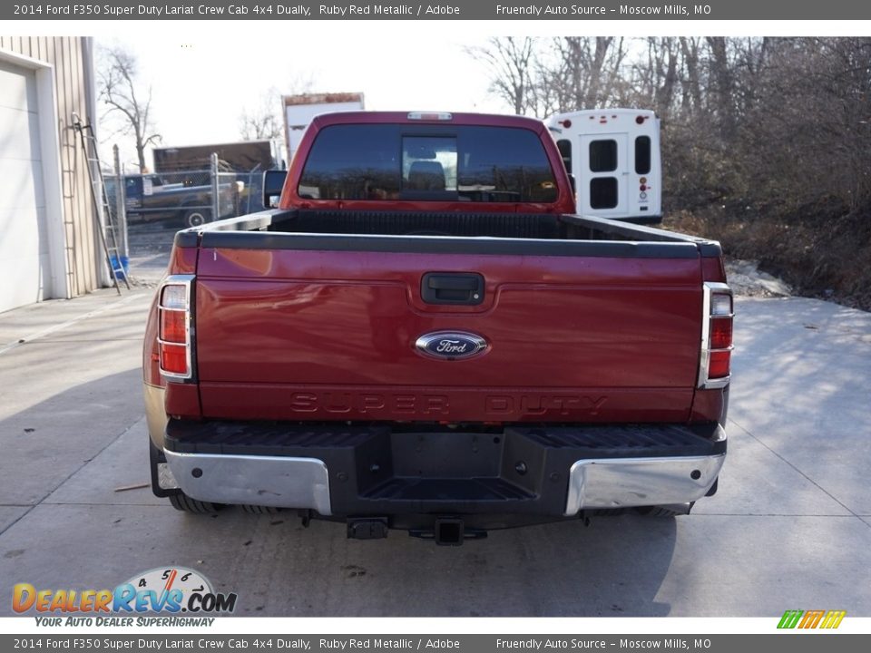 2014 Ford F350 Super Duty Lariat Crew Cab 4x4 Dually Ruby Red Metallic / Adobe Photo #19