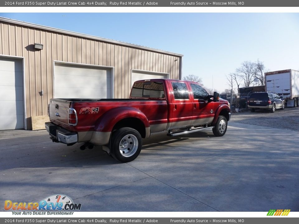 2014 Ford F350 Super Duty Lariat Crew Cab 4x4 Dually Ruby Red Metallic / Adobe Photo #23