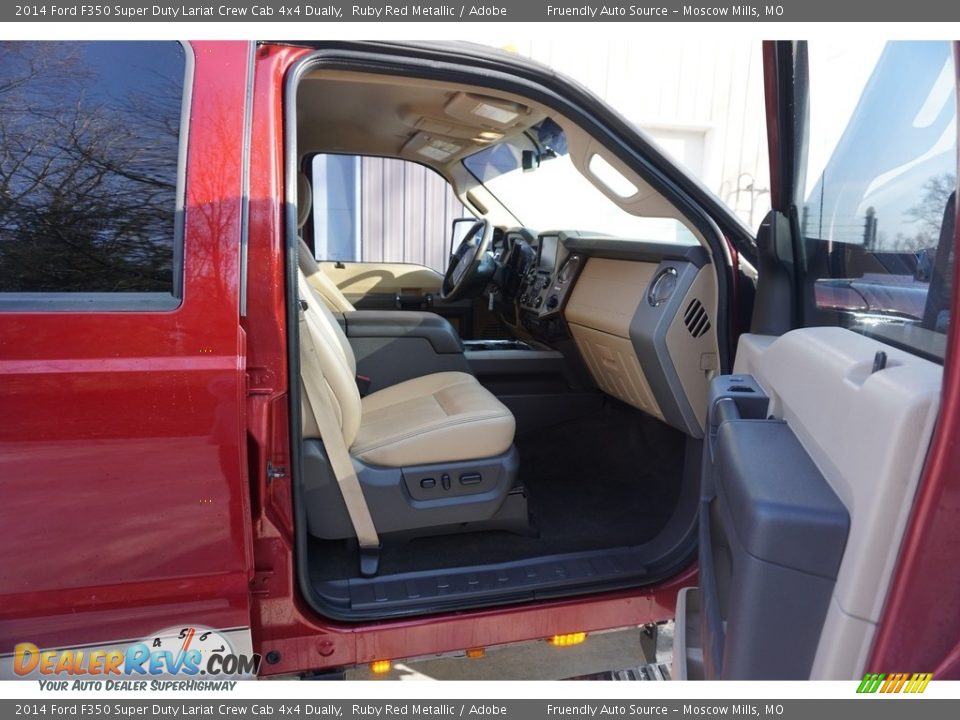 2014 Ford F350 Super Duty Lariat Crew Cab 4x4 Dually Ruby Red Metallic / Adobe Photo #24