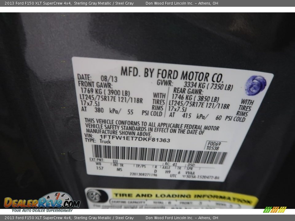 2013 Ford F150 XLT SuperCrew 4x4 Sterling Gray Metallic / Steel Gray Photo #32