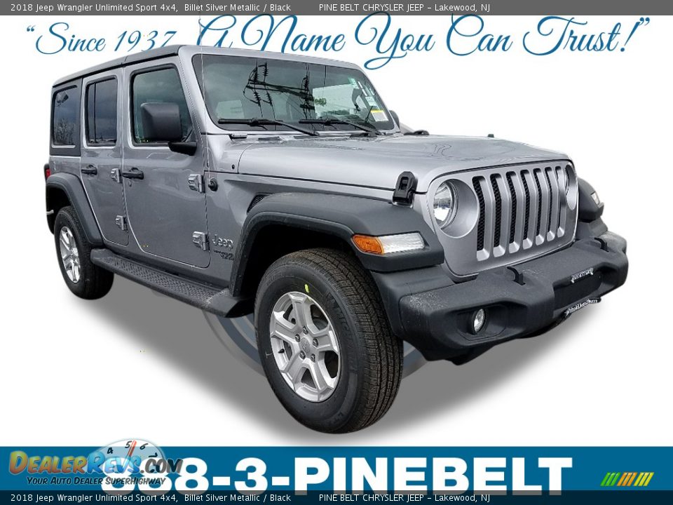 2018 Jeep Wrangler Unlimited Sport 4x4 Billet Silver Metallic / Black Photo #1