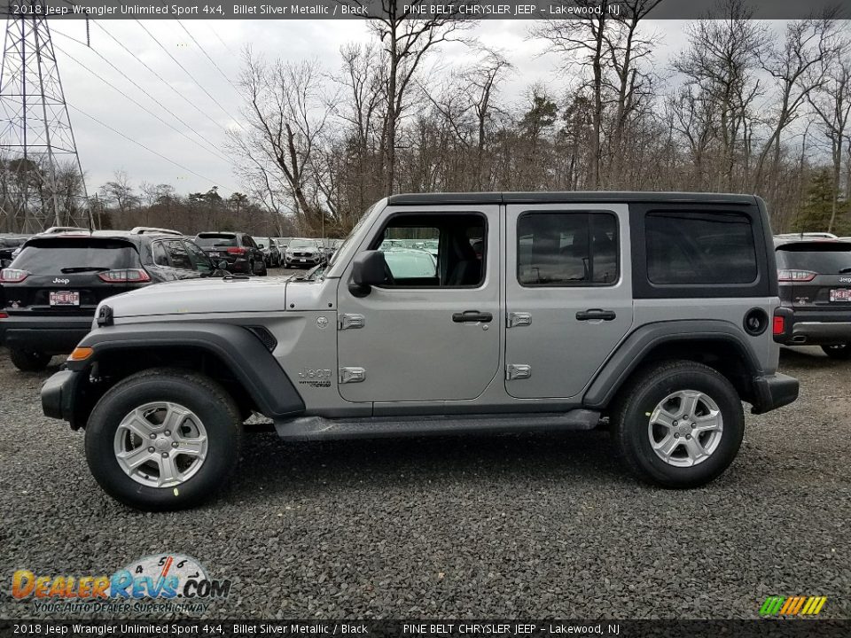 2018 Jeep Wrangler Unlimited Sport 4x4 Billet Silver Metallic / Black Photo #3