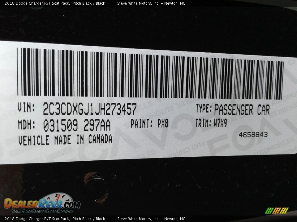 2018 Dodge Charger R/T Scat Pack Pitch Black / Black Photo #36