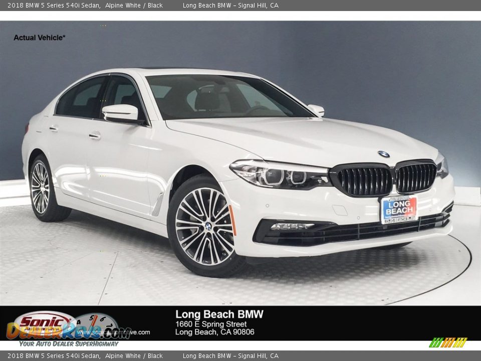 2018 BMW 5 Series 540i Sedan Alpine White / Black Photo #1