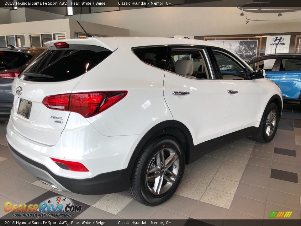 2018 Hyundai Santa Fe Sport AWD Pearl White / Beige Photo #2