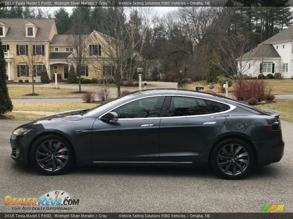 2016 Tesla Model S P90D Midnight Silver Metallic / Gray Photo #1