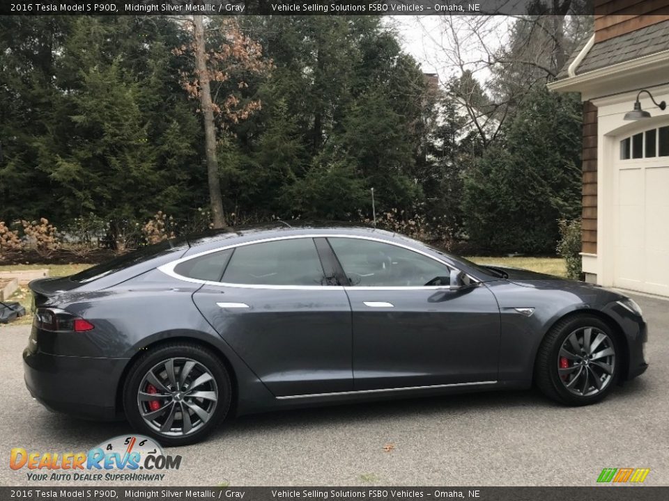 2016 Tesla Model S P90D Midnight Silver Metallic / Gray Photo #13