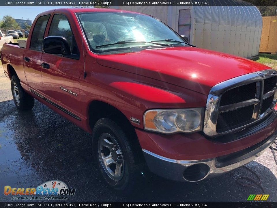 2005 Dodge Ram 1500 ST Quad Cab 4x4 Flame Red / Taupe Photo #1