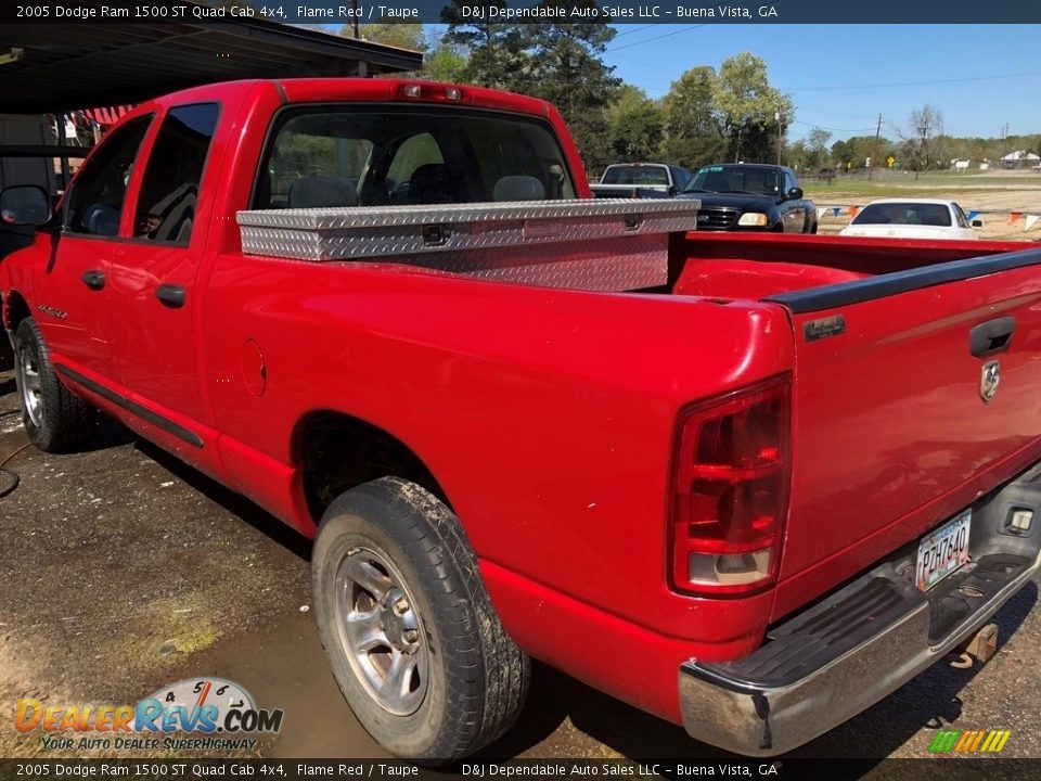 2005 Dodge Ram 1500 ST Quad Cab 4x4 Flame Red / Taupe Photo #3