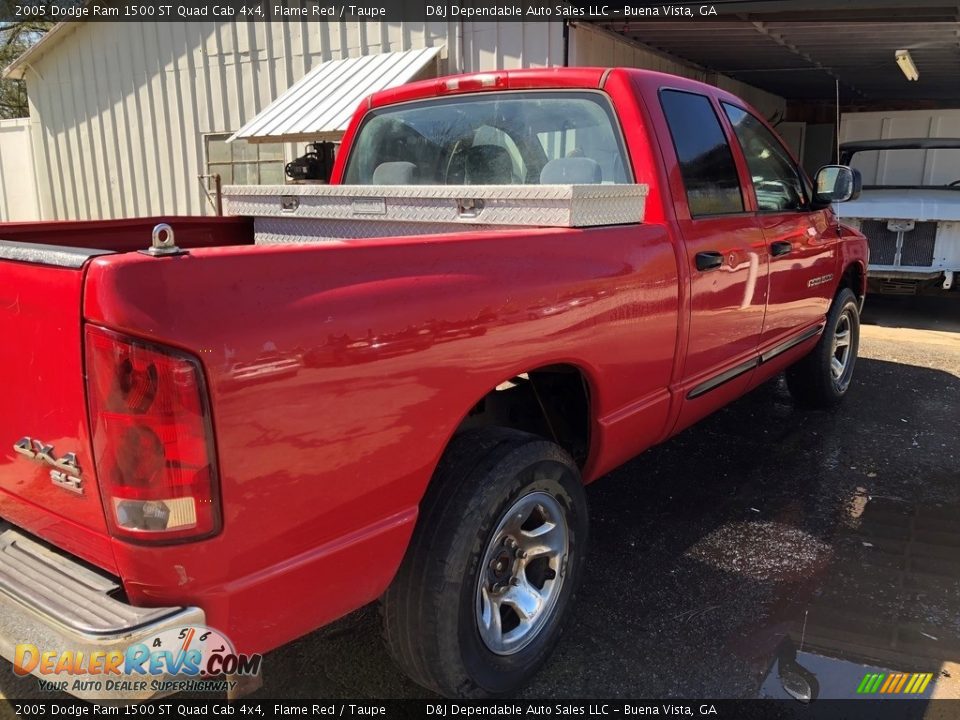 2005 Dodge Ram 1500 ST Quad Cab 4x4 Flame Red / Taupe Photo #4