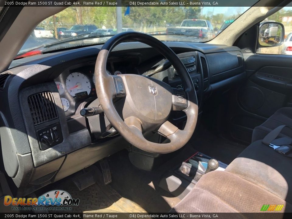 2005 Dodge Ram 1500 ST Quad Cab 4x4 Flame Red / Taupe Photo #7