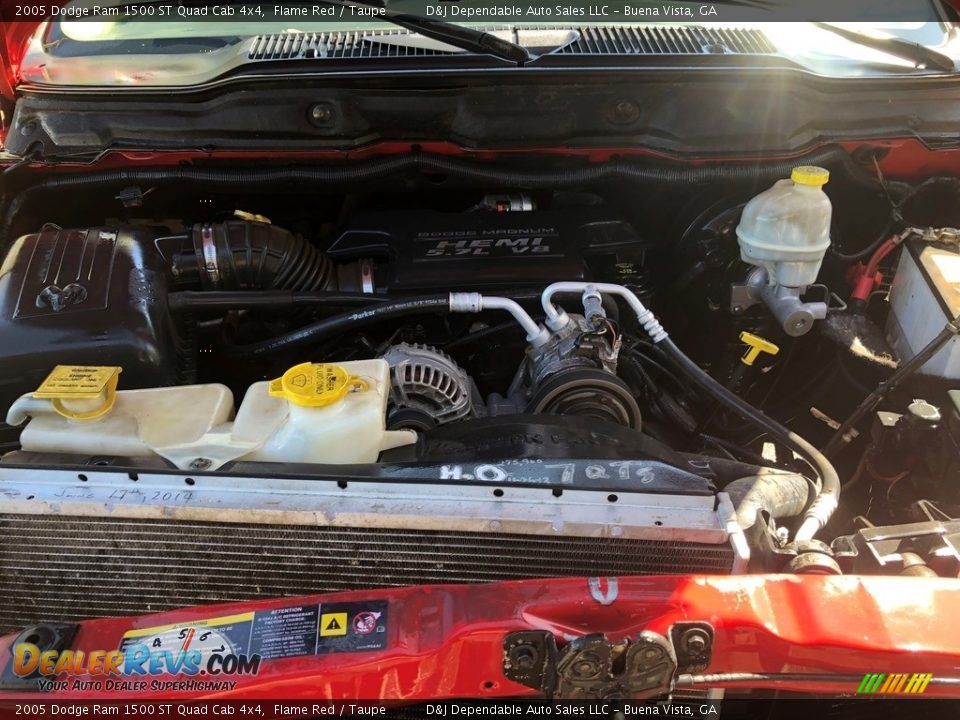 2005 Dodge Ram 1500 ST Quad Cab 4x4 Flame Red / Taupe Photo #10