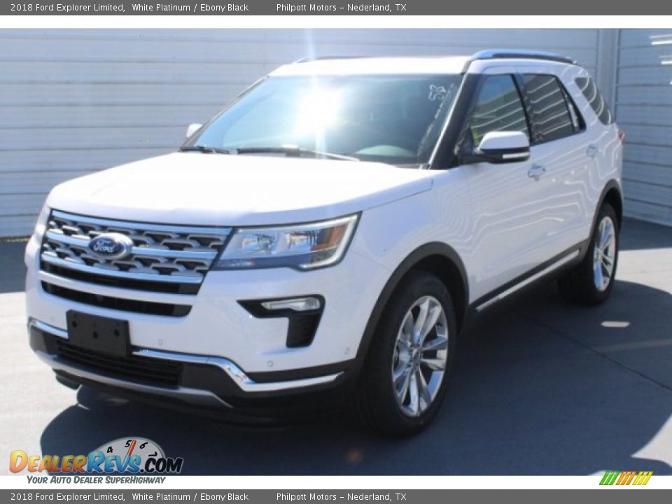 2018 Ford Explorer Limited White Platinum / Ebony Black Photo #3