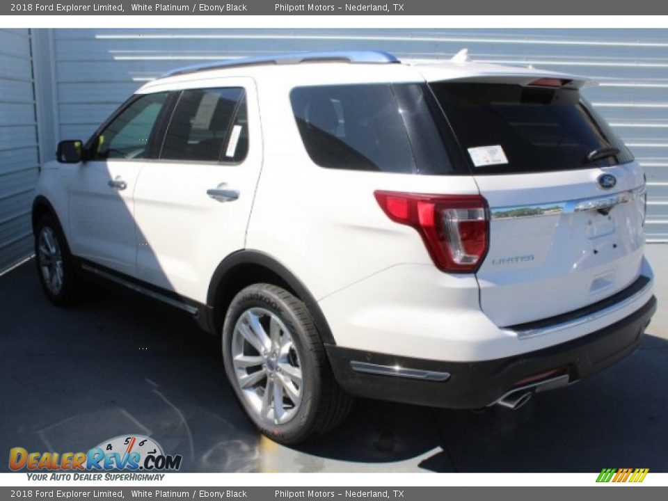 2018 Ford Explorer Limited White Platinum / Ebony Black Photo #7